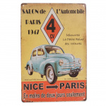 Metalskilt 4 CV Nice Paris 20x30 cm.