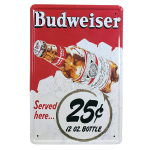 Metalskilt BUDWEISER 20x30 cm.
