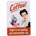 Metalskilt Coffee! 20x30 cm.