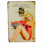Metalskilt Continental Pin-Up 20x30 cm.