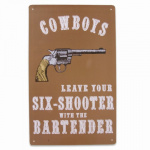 Metalskilt Cowboys 40x25 cm.