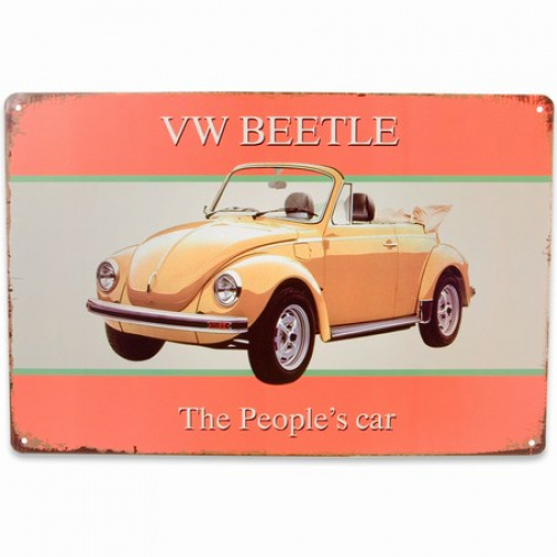 Metalskilt VW Beetle The People´s car 20×30 cm.