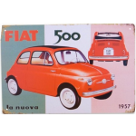 Metalskilt Fiat 500 1957 la nuova 20x30 cm.