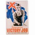 Metalskilt Victory Job 20x30 cm.