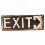 Metalskilt  EXIT 13x36 cm.