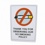 Metalskilt No Smoking 20x30 cm.