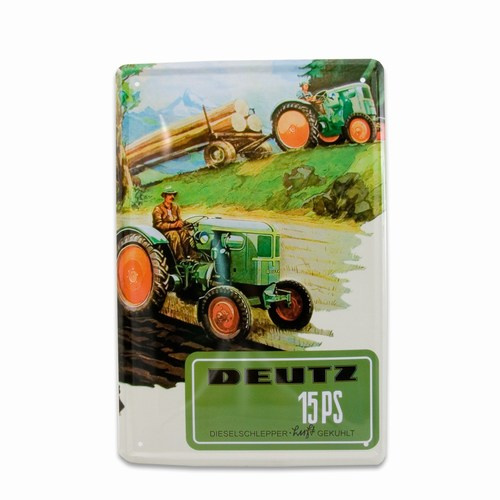 Metalskilt Traktor Deutz 15PS 20×30 cm.