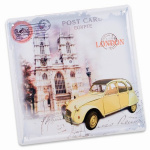 Metalskilt 2 CV postkort 20x20 cm.