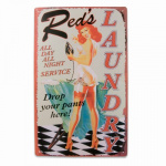 Metalskilt Red´s Laundry 25x40 cm.