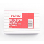 Kartotekskort A6 Esselte m/linjer 100 stk. 28902
