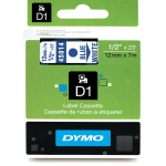 Dymo D1 tape 12 mm. blå/hvid 45014