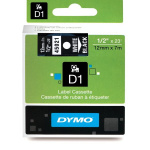 Dymo D1 tape 12 mm. hvid/sort 45021