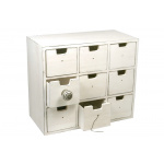 Skuffe reol m/9 skuffer (hvid)