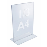 Brochureholder 1/3 A4, T-fod (10,5 x 21 cm.)
