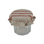 Hætte t/marmeladeglas hør/rød