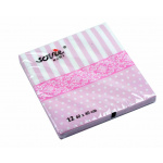 Serviet textil Sovie Lindclass 40×40 cm. Pk/12 stk. 628018 Bine rosa
