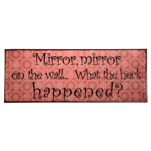 Metalskilt “Mirror Mirror” (rød)
