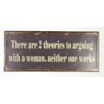 Metalskilt "There are 2 theories.."