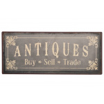 Metalskilt "Antiques"