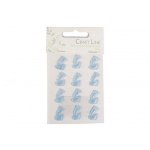 Babyfødder stof-stickers Lysblå