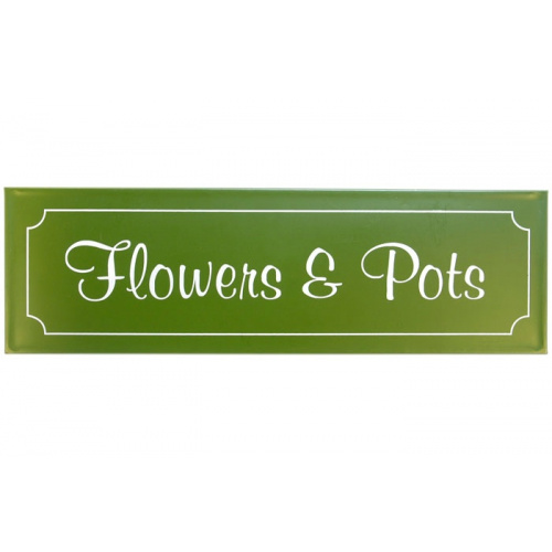 Metalskilt “Flowers & Pots”