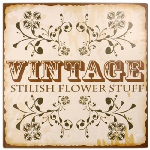 Metalskilt “Vintage Flower”