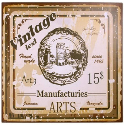 Metalskilt “Vintage text”