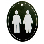 Toiletskilt m/k (sort)
