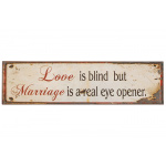 Metalskilt "Love is blind but..." (F)