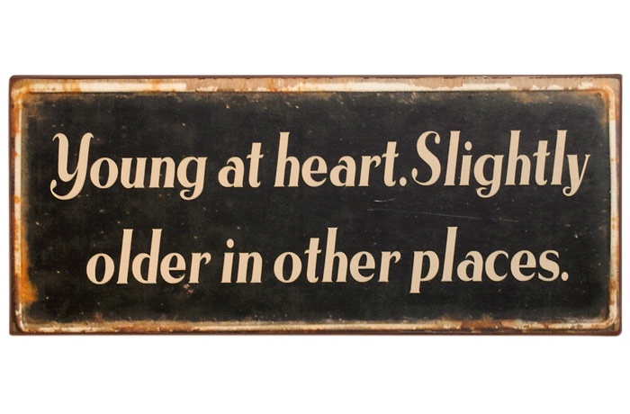 Metalskilt “Young at heart..” (83) Metalskilt "Young at heart.." (83) - Image 1