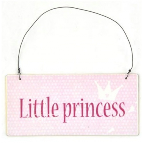 Metalskilt “Little Princess” (lysrød)