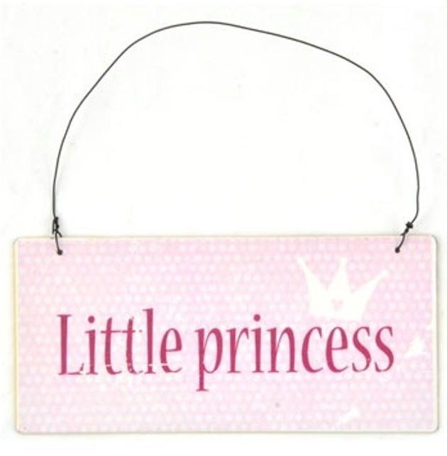 Metalskilt “Little Princess” (lysrød) Metalskilt "Little Princess" (lysrød) - Image 1