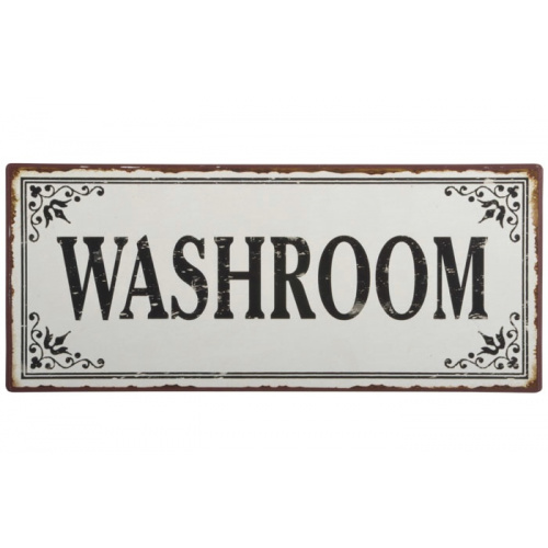 Metalskilt “Washroom”