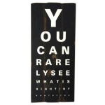 Træskilt Øjenlæge (sort)