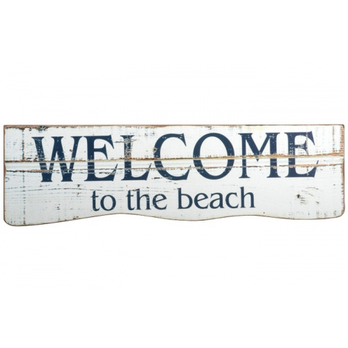 Træskilt “Welcome to the beach”