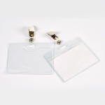 Navneskilt ID-kort 60×90 mm med vridbar klemme – 10 stk.