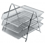 Brevbakke stativ m/3 skuffer metal sølv