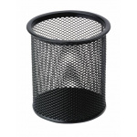 Rund sort penneholder i metaltråd fra MESH serien til skrivebord
