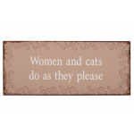 Metalskilt "Woman and Cats" (177)