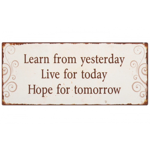 Metalskilt “Learn from yesterday…” (162)