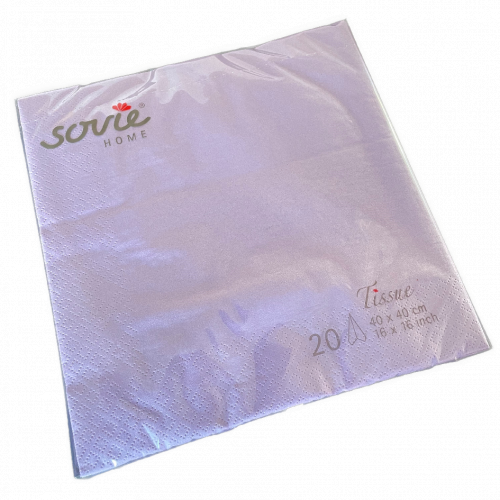 Serviet 3-lags 40×40 cm. pk./20 stk. Lilla/Syren