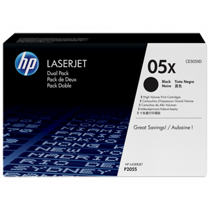 Lasertoner HP CE505X (2-pack) - Image 1