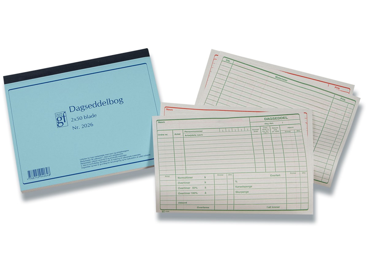 Dagseddel 2026 2×50 bl. 175×195 mm. Dagseddel 2026 2x50 bl. 175x195 mm. - Image 1