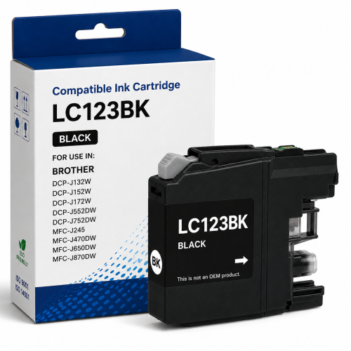 Blækpatron Brother LC123BK XL Sort (Kompatibel)