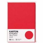 Karton A4 180 gr. 10 ark Rød/Julerød