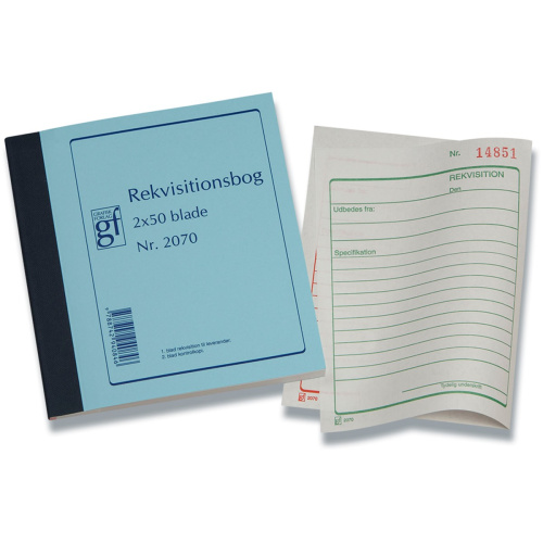 Rekvisionsbog 2070, 150x108 mm. 2x50 bl.