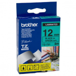 Brother tape Sort/Grøn 12 mm. TZ-731