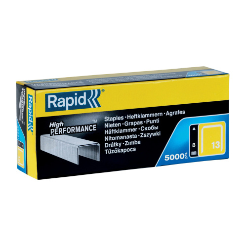 Hæfteklammer Rapid 13/8 – 8 mm. Galvaniseret 5000 stk.