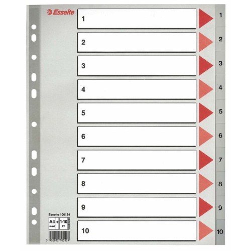 Register 1-10 A4+ maxi Esselte ekstra bredt register til plastlommer