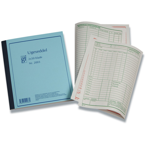 Ugeseddel 2003 m/kopi 148×200 mm.